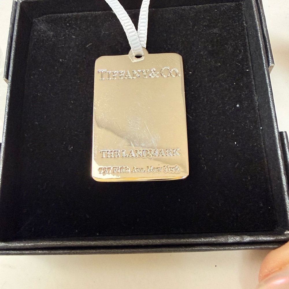 Tiffany & Co. Silver Rectangular key chain or ornament